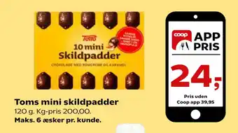 Kvickly Toms mini skildpadder tilbud