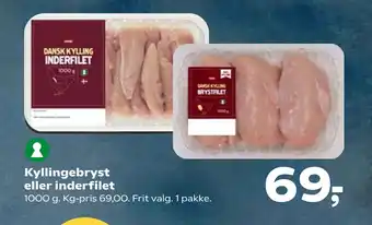 SuperBrugsen Kyllingebryst eller inderfilet tilbud
