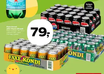 SuperBrugsen Faxe Kondi eller Pepsi 24-pak tilbud