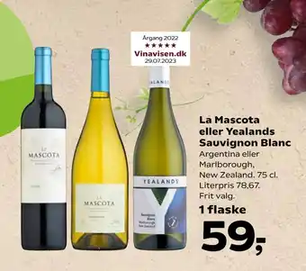 SuperBrugsen La Mascota eller Yealands Sauvignon Blanc tilbud