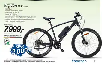 Thansen El-cykel MTB 27,5 tilbud