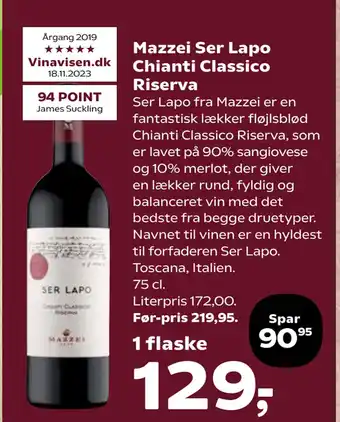 SuperBrugsen Mazzei Ser Lapo Chianti Classico Riserva tilbud