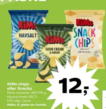 SuperBrugsen KiMs chips eller Snacks tilbud