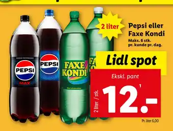 Lidl Pepsi eller Faxe Kondi tilbud