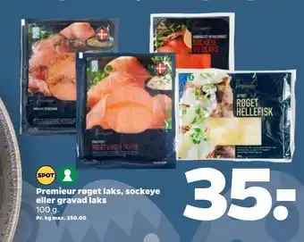 Netto Premieur røget laks, sockeye eller gravad laks tilbud