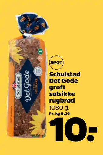 Netto Schulstad Det Gode groft solsikke rugbrød tilbud