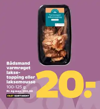 Netto Bådsmand varmrøget laksetopping eller laksemousse tilbud