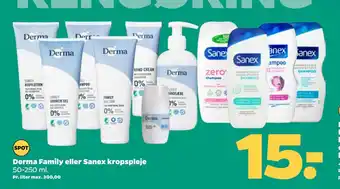Netto Derma Family eller Sanex kropspleje tilbud