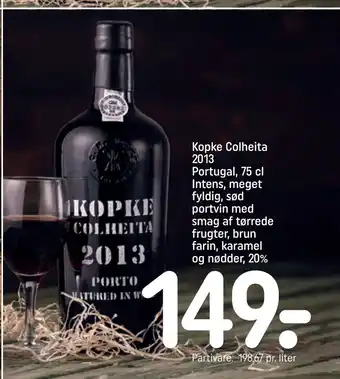 Rema 1000 Kopke Colheita 2013 Portugal, 75 cl tilbud