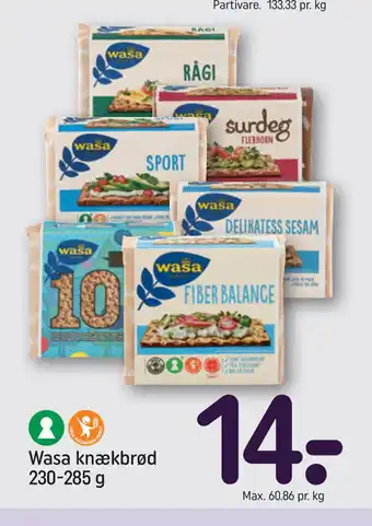 REMA 1000 Wasa knækbrød 230-285 g tilbud