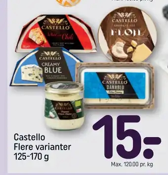 Rema 1000 Castello Flere varianter 125-170 g tilbud