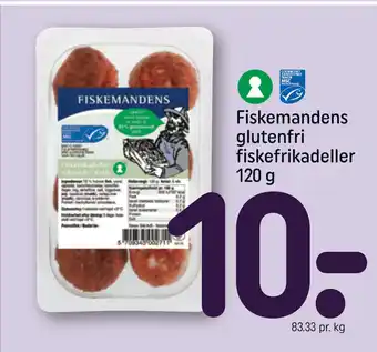 REMA 1000 Fiskemandens glutenfri fiskefrikadeller 120 g tilbud