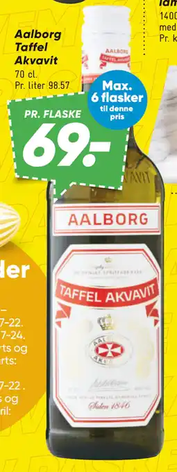 Bilka Aalborg Taffel Akvavit tilbud