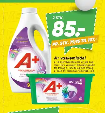 Bilka A+ vaske middel tilbud