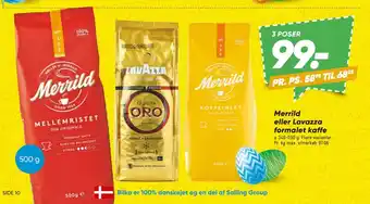 Bilka Merrild eller Lavazza formalet kaffe tilbud