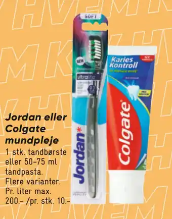 Bilka Jordan eller Colgate mundpleje tilbud