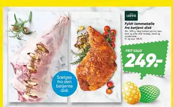 Fyldt lammekølle fra betjent disk