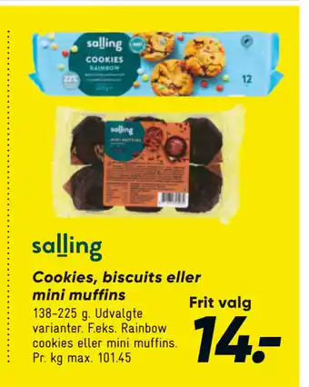 Bilka Cookies, biscuits eller mini muffins tilbud