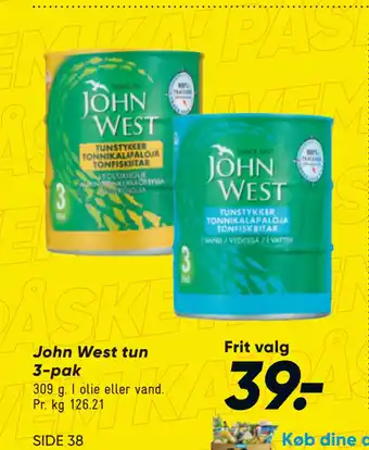 Bilka John West tun 3-pak tilbud
