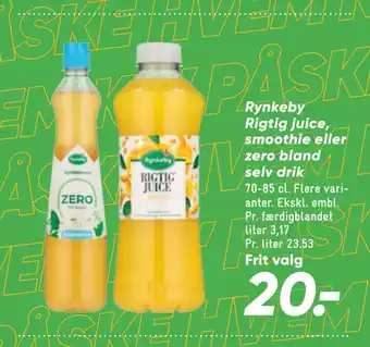 Bilka Rynkeby Rigtig juice, smoothie eller zero bland selv drik tilbud