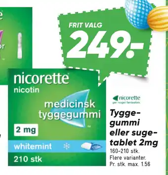 Bilka Tyggegummi eller sugetablet 2mg tilbud