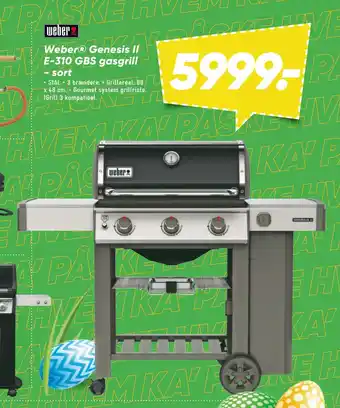 Bilka Weber Genesis II E-310 GBS gasgrill - sort tilbud
