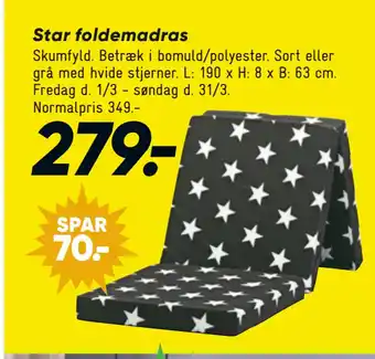 Bilka Star foldemadras tilbud