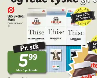 Fakta Tyskland 365 Økologi Mælk tilbud