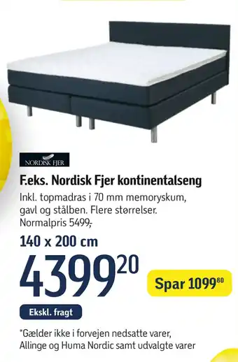 Føtex Nordisk Fjer kontinentalseng tilbud