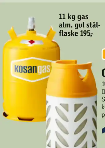 Føtex 11 kg gas alm. gul stålflaske tilbud