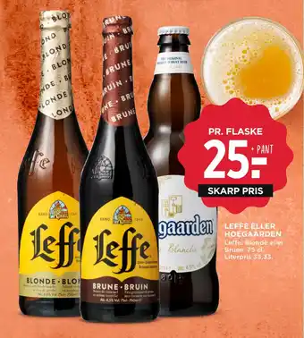 MENY LEFFE ELLER HOEGAARDEN tilbud