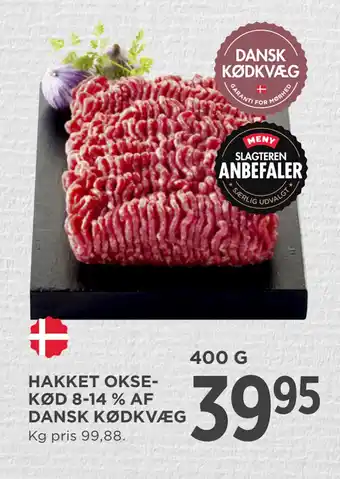 MENY HAKKET OKSEKØD 8-14 % AF DANSK KØDKVÆG tilbud