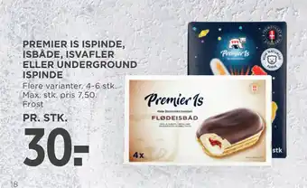 MENY PREMIER IS ISPINDE, ISBÅDE, ISVAFLER ELLER UNDERGROUND ISPINDE tilbud