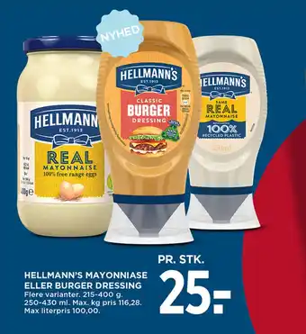 MENY Hellmann's Mayonnaise eller Burger Dressing tilbud