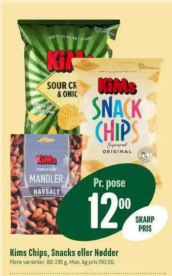 Min Købmand Kims Chips, Snacks eller Nødder tilbud