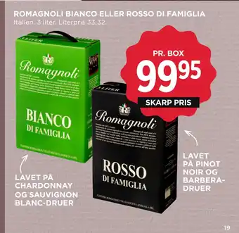 MENY ROMAGNOLI BIANCO ELLER ROSSO DI FAMIGLIA tilbud