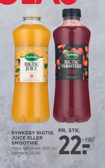 MENY RYNKEBY RIGTIG JUICE ELLER SMOOTHIE tilbud