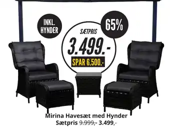 Mirina Havesæt med Hynder Sætpris