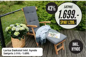 My Home Larisa Dækstol inkl. hynde Sætpris tilbud