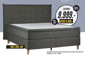 My Home Småland Facino Kontinentalseng 140 x 200 cm med Gavl tilbud