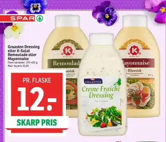 SPAR Graasten Dressing eller K-Salat Remoulade eller Mayonnaise tilbud