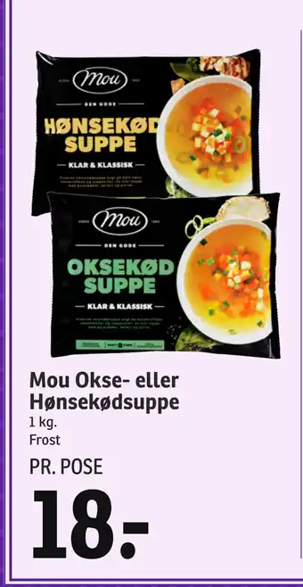 SPAR Mou Okse- eller Hønsekødsuppe tilbud