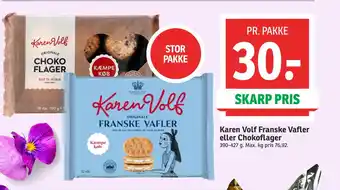 SPAR Karen Volf Franske Vafler eller Chokoflager tilbud