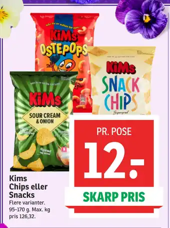 SPAR Kims Chips eller Snacks tilbud