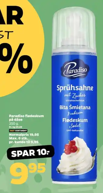 Netto Paradiso flødeskum på dåse tilbud