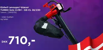 Einhell Løvsuger/-Blæser Turbo Solo 2x18V - GE+CL 36/230