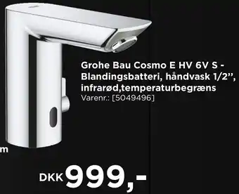 Grohe Bau Cosmo E HV 6V S- Blandingsbatteri, Håndvasl 1/2"