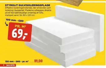 Styrolit gulv isolerings plade