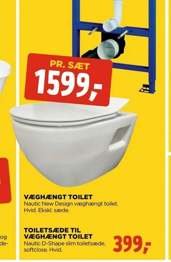 jem & fix Toiletsæde til væghængt toilet tilbud
