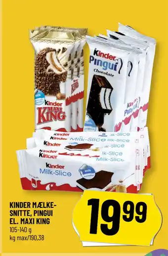 KINDER MÆLKESNITTE, PINGUI EL. MAXI KING